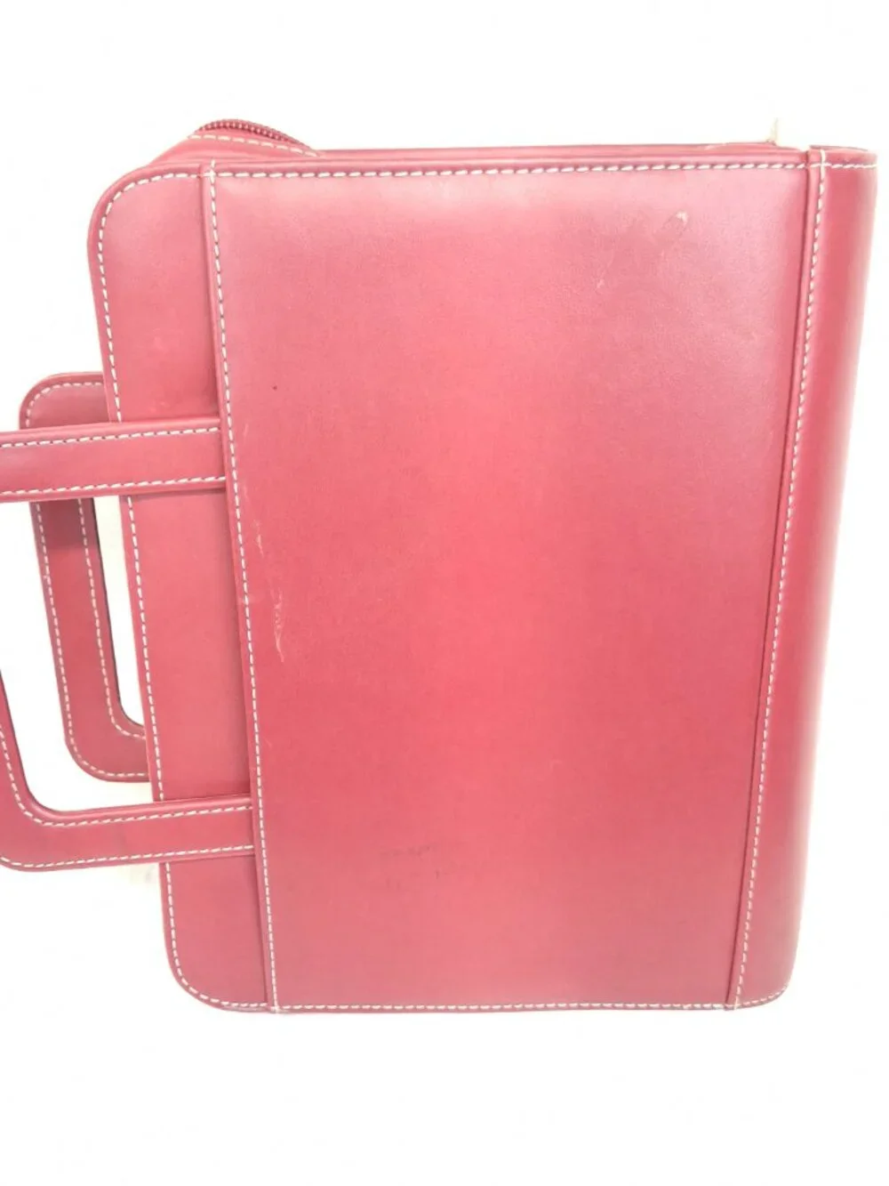 FRANKLIN COVEY Red 7 Ring Planner Binder With Handles Full Zip Read